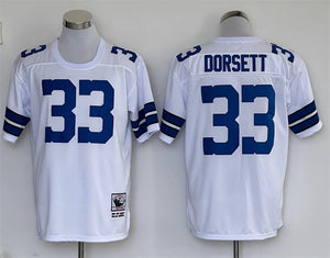 33 TONY DORSETT Dallas Cowboys NFL RB White Throwback Jersey