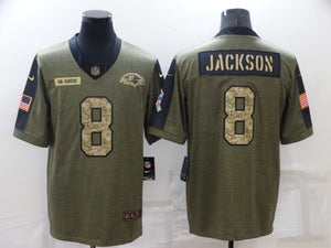 Lamar Jackson Baltimore Ravens Nike 2022 Salute To Service Olive Football  Jersey • Kybershop