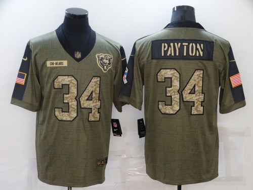 Walter Payton Chicago Bears military salute to service Jersey