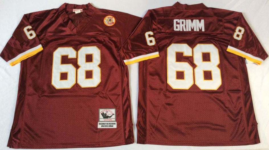 Russ Grimm Washington Redskins Jersey burgundy – Classic Authentics