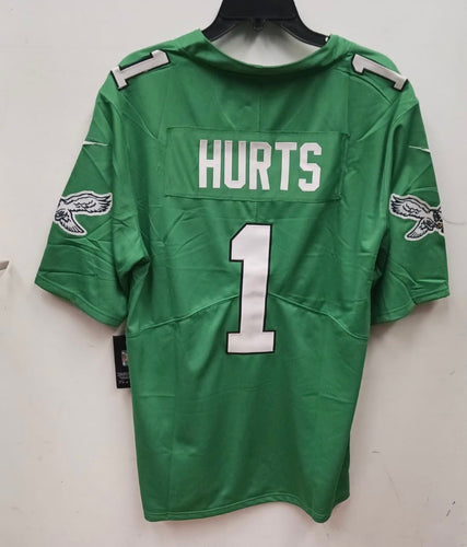 Philadelphia Eagles JALEN HURTS Vintage Throwback Football Jersey KELLY  GREEN