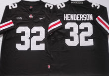 TreVeyon Henderson Ohio State Buckeyes jersey black with white numbers