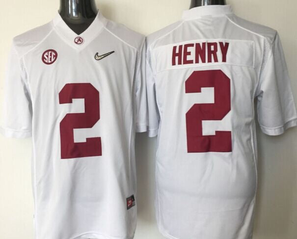 Custom Derrick Henry #2 Alabama Crimson Tide Jersey, Men's Size USA, Stitched Name & Numbers