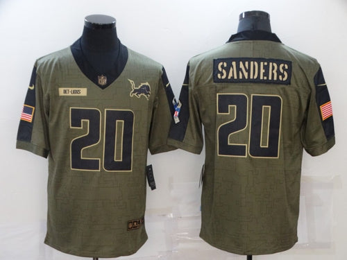 Barry Sanders Detroit Lions military salute to service Jersey