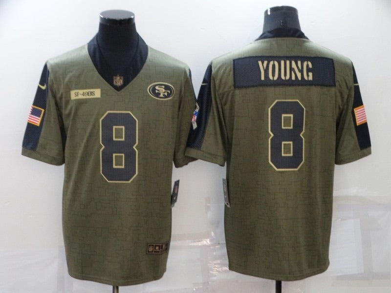 Nike San Francisco 49ers No8 Steve Young Camo Men's Stitched NFL Limited 2018 Salute To Service Jersey