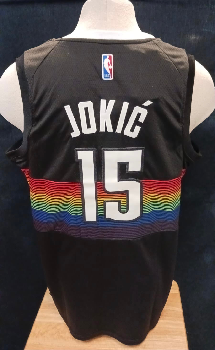 Dikembe Mutombo Denver Nuggets Rainbow Logo Dikembe Mutombo Denver