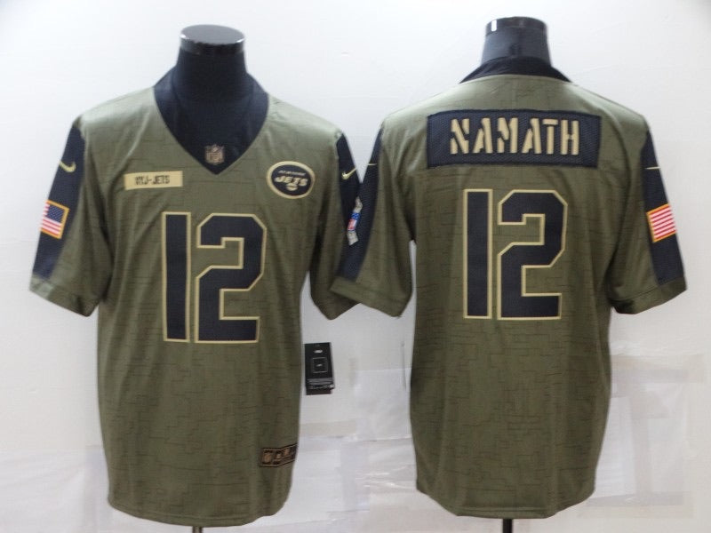Joe Namath New York Jets military salute to service Jersey – Classic  Authentics