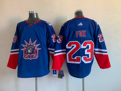 Adam Fox New York Rangers Jersey Statue of Liberty