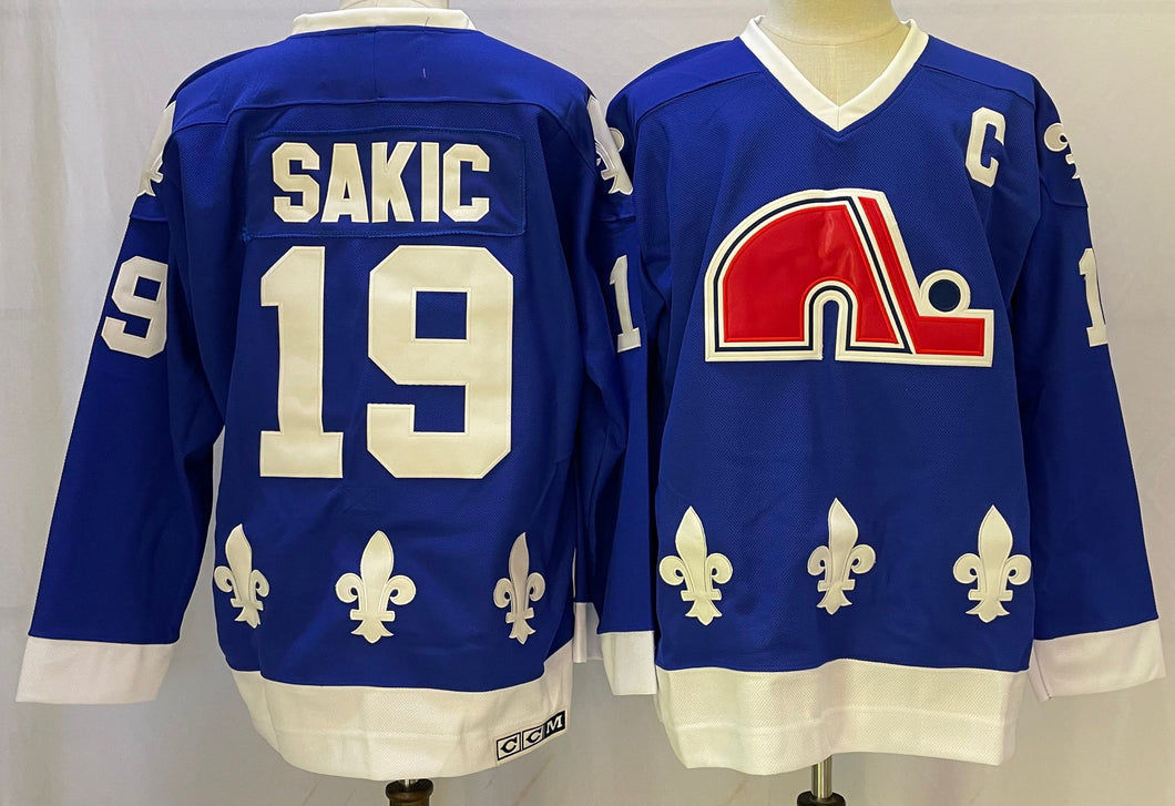 Joe Sakic Quebec Nordiques Jersey blue