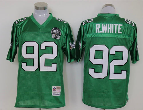 Reggie White 1992 Philadelphia Eagles Official NFL Mitchell & Ness Jersey green