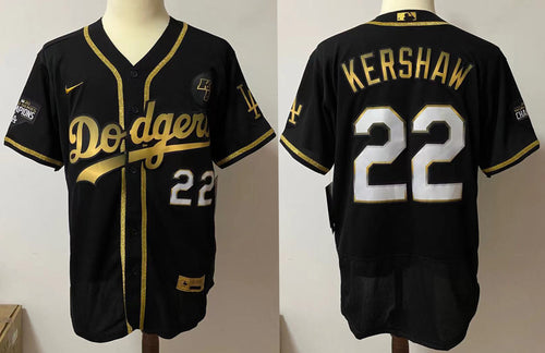 Clayton Kershaw Los Angeles Dodgers Official MLB 2020 World Series Jersey black