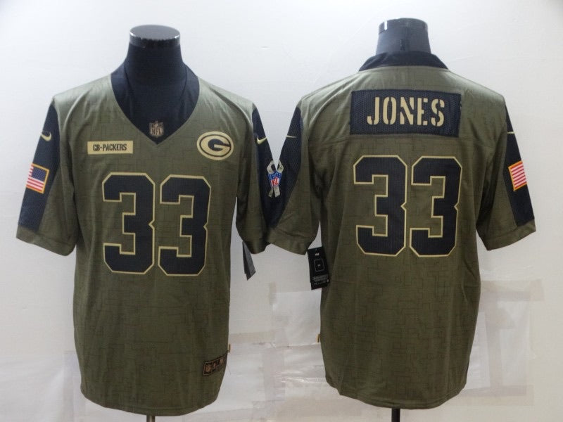 Nike Green Bay Packers No33 Aaron Jones Camo Youth Stitched NFL Limited 2019 Salute to Service Jersey