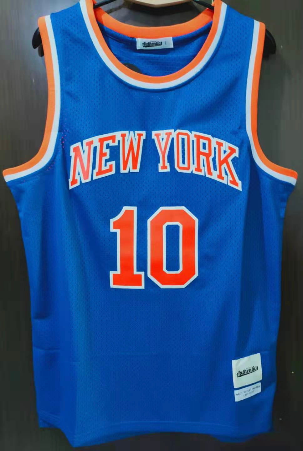 Lot Detail - Walt Clyde Frazier Signed New York Knicks Jersey