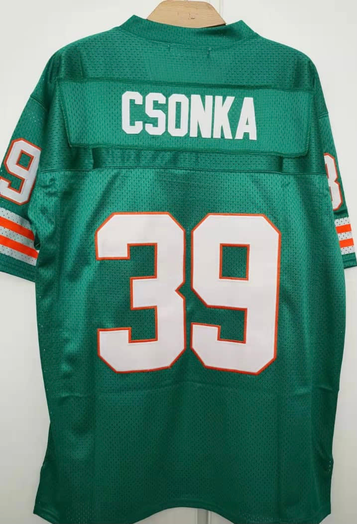 : Larry Csonka Jersey #39 Miami Custom Stitched Teal Football  Various Sizes New No Brand/Logos Size M : Everything Else