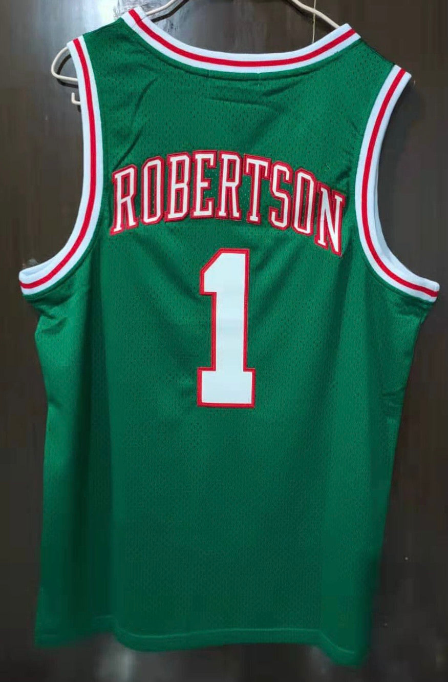 1 OSCAR ROBERTSON Milwaukee Bucks NBA Guard Green Throwback Jersey