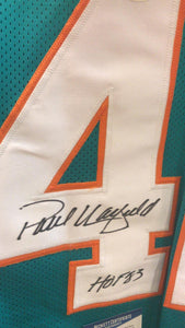 Paul Warfield Autographed/Signed Miami Dolphins Teal XL Jersey HOF