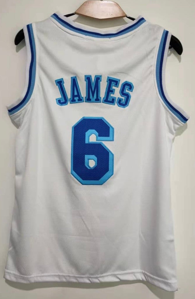 Lebron James #6 YOUTH  Los Angeles Lakers jersey white
